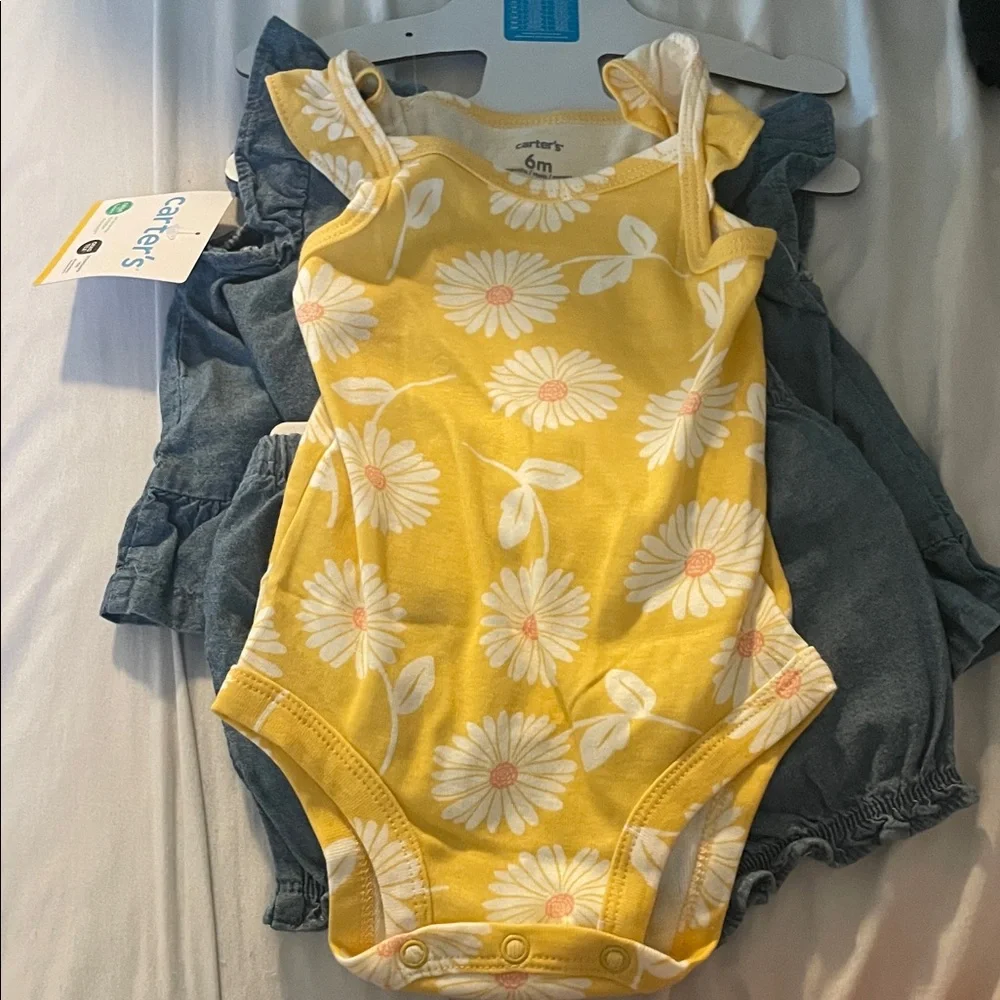 Carter's Blue Denim Baby Dress with Ruffles